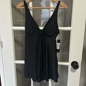 NWT Nicole miller size small black flyaway swim dress